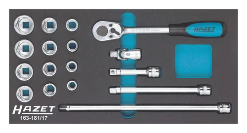 Hazet Werkzeugmodul 163-181/17 Steckschlüssel 3/8 - Werkzeug-Set mit hochwertigem Steckschlüssel, ideal für präzise Arbeiten und langlebige Leistung in der Werkstatt.