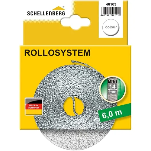 Schellenberg 46103 Rollladengurt Mini 14 mm, 6 m, weiß