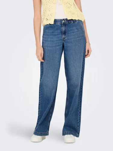 ONLY Damen Onlcomet Mw Wide DNM Pim620 Noos - Medium Blue Denim - Jeans für Jugendliche mit weiterem Beinschnitt, komfortable mittlere Taille und praktischen Gürtelschlaufen für einen lässigen Look.