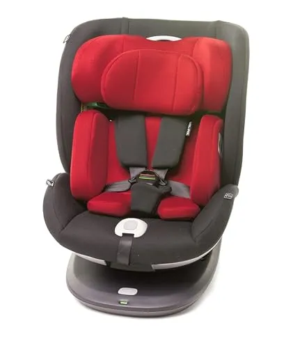 4BABY VEL-FIX RWF kindersitz I-size (40-150 cm) Autositze Kinderautositze ISO-FIX (0-36 kg) 360 Grad drehbar (Rot)