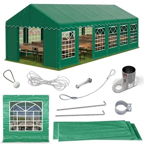 Partyzelt 6x12 Pavillon Bierzelt Festzelt Gartenzelt Markt Zelt 12x6 NEU Grün PE