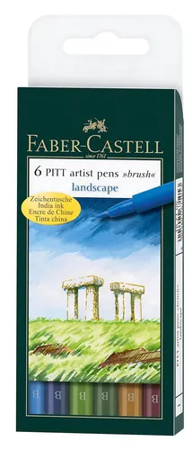 Produktbild Faber Castell Tuschestift Pitt Artist Pen B 6er Landschaft