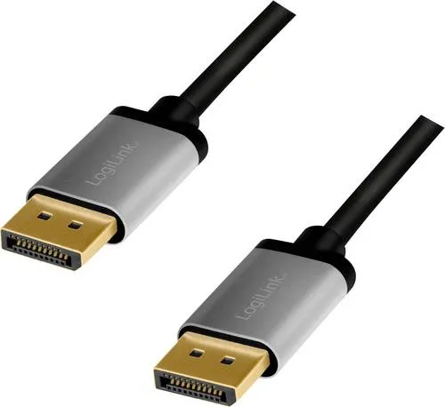 LogiLink DisplayPort AV Anschlusskabel [1x DisplayPort - 1x DisplayPort] 2m Schwarz/Grau