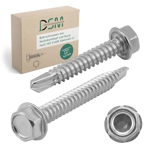 DSM – Bohrschrauben 3,9 x 16 mm – Sechskantkopf ISO 15480 – 10 Stück