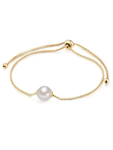 Valero Pearls Silberarmband in Gelbgold mit Süßwasserperlen in gelb von Valero Pearls