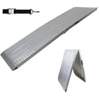 TRUTZHOLM Auffahrampe Extrabreit Klappbar 213 cm - Zubehör für Autoanhänger: Die klappbare Rampe aus Aluminium hat eine Traglast von bis zu 400 kg und eine breite Lauffläche von 70 cm für sicheres Verladen von schweren Fahrzeugen.