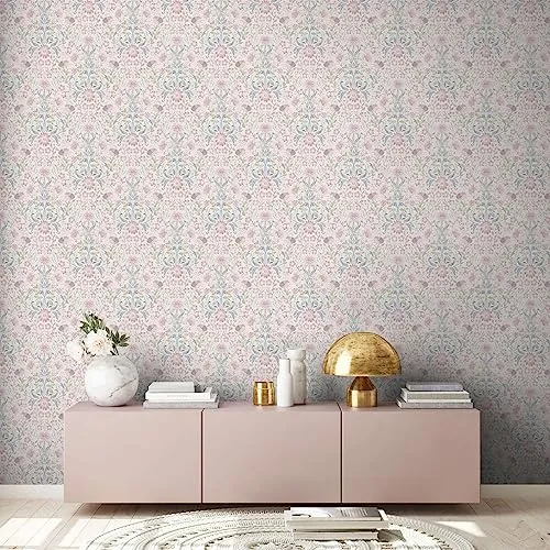 A.S. Création Vliestapete Landhaustapete mit Vögeln - Tapete für Wohnzimmer, Schlafzimmer und Küche, mit leicht strukturierter, floral gemusterter Optik in rosa, blau und creme. Dimensionsstabil und einfach zu verarbeiten - ideal für kreative Raumgestaltungen.