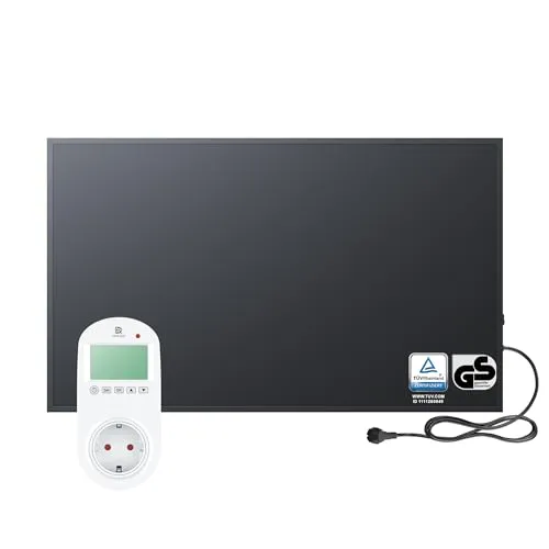 BR Bringer Infrarotheizung 600 Watt - Energiesparend mit Thermostat - Elektroheizkörper mit schneller Wärmeverteilung, ideal für Asthmatiker. Effizient und umweltfreundlich, 5 Jahre Garantie, TÜV GS, in zeitlosem Design.
