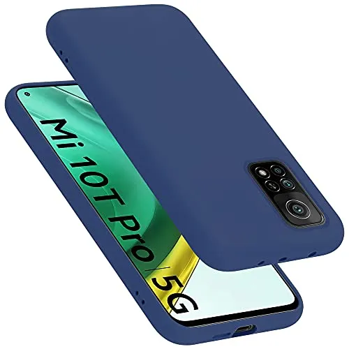 Cadorabo Hülle kompatibel mit Xiaomi Mi 10T / Mi 10T PRO Hülle Silikon Handyhülle für Mi 10T / Mi 10T PRO Case aus flüssigem Silikon- Kratzfeste und stoßfeste dünne TPU Schutzhülle - Liquid BLAU