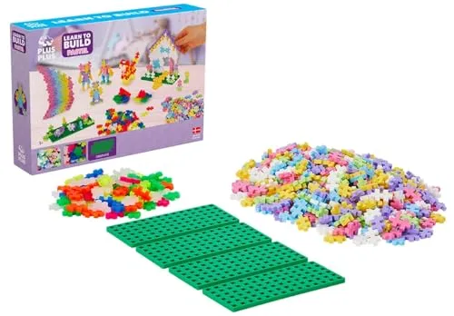 Plus-Plus - 600 Kreativ Bausteine Pastell - Baukästen & Bausteine – 600 Teile Set mit Pastell- und Neonfarben für kreative 2D- und 3D-Kreationen, fördert Feinmotorik und räumliches Vorstellungsvermögen.
