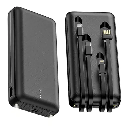 Powerbank 20000mAh mit integrierten Kabeln