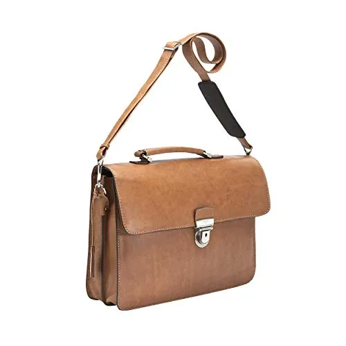 Picard Aktentasche Toscana - Elegante Ledertasche für Geschäftsleute - Aktentasche aus echtem Rindsleder mit abnehmbarem Schulterriemen, abschließbarem Clipverschluss und viel Stauraum für DIN A4 Unterlagen.