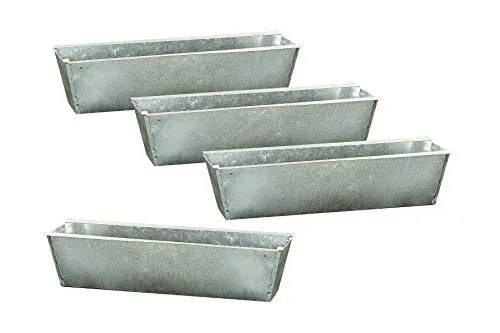 Spetebo Zink Pflanzkasten Einsatz für Europalette - 4 Stück/Silber - Blumenkasten Balkonkasten Pflanzenkasten