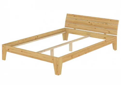 ERST-HOLZ Massivholzbett Doppelbett 160 x 200 Kiefer Natur nur Bettrahmen, Kiefer farblos lackiert