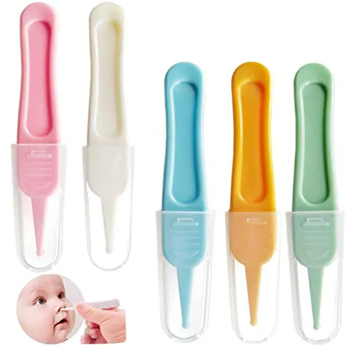 Stück Baby Nasenpinzetten Set, Ouceanwin Infant Nase Reinigung Pinzette Sicherheits Pinzette Rundkopf Kunststoff Cleaner Clip, Baby Ohrnasen Nabelreiniger Clip Tool für Nasenreinigungswerkzeuge 5