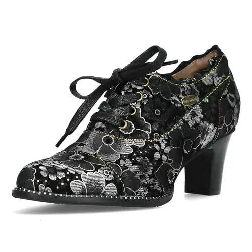 Laura Vita Elcodieo 231 Damen Pumps - Damen-Pumps mit floralem Lederdesign und Memory Foam-Innensohle für optimalen Tragekomfort, ideal für stilvolle Auftritte.