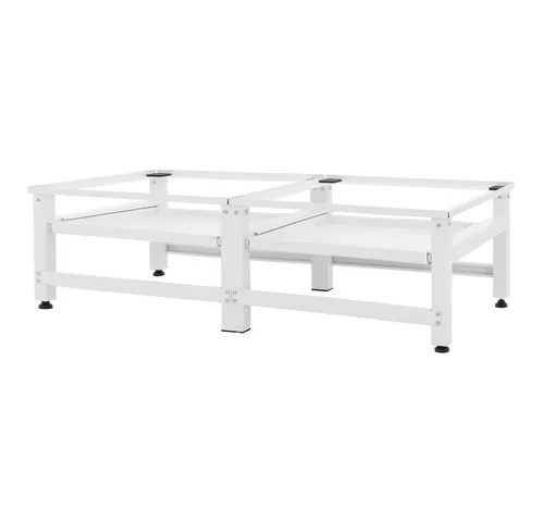 ML-Design Doppel Waschmaschinen-Untergestell mit Ablagen - Praktisches Podest für Waschmaschinen, ergonomisch und rückenschonend, mit 2 ausziehbaren Ablagen für optimalen Stauraum und bis zu 2x 150kg Traglast.