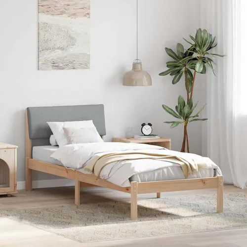 Maison Exclusive Bettgestell Braun und hellgrau 80 x 200 cm aus Kiefernholz