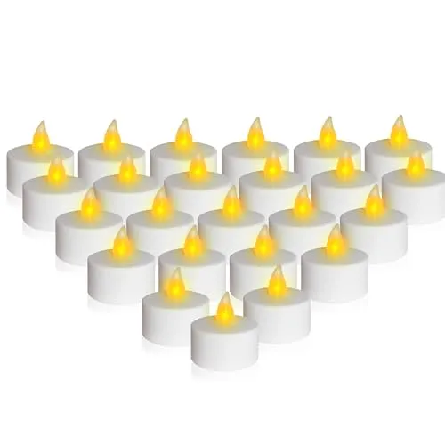 Spetebo LED Teelichter warm weiß mit Fackereffekt und Timer - 24er Set - Künstliche mit flackernder Flamme Kerze Batterie betrieben - Deko Licht für Weihnachten Advent Hochzeit Geburstag