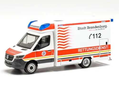 HERPA Modell 1:87/H0 Mercedes Sprinter `18 Fahrtec RTW „RD Brandenburg“ #096591