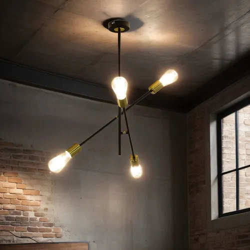 Licht-Erlebnisse Verstellbare Deckenleuchte SHAH Schwarz Gold - Verstellbare Pendelleuchte für Esszimmer, bietet individuellen Look und Anpassungsmöglichkeiten für optimale Beleuchtung. Stilvolles Design mit Retro-Charme!