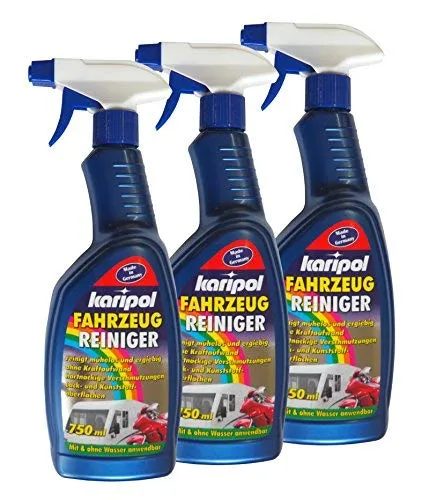 Preisjubel 3 x Karipol Fahrzeugreiniger 750ml, Caravan-Reiniger, Motorrad-Reiniger