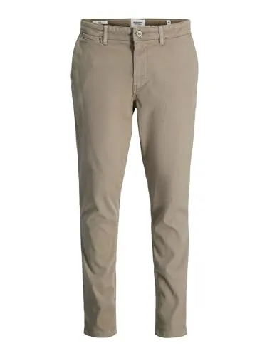 JACK & JONES Slim Fit Chino Hose - Wanderhosen aus 97% Baumwolle, 3% Elasthan für optimalen Tragekomfort und Bewegungsfreiheit bei Outdoor-Aktivitäten.
