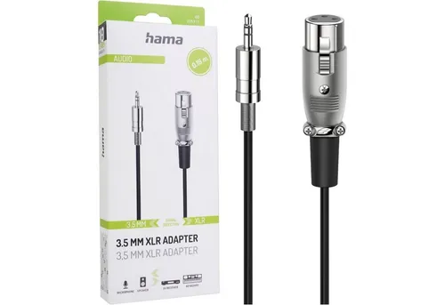 Hama Kabel-Adapter 3,5mm Klinke Stereo auf XLR Audio-Kabel, Klinke-Stecker, XLR (10 cm), Klinken-Stecker zu XLR-Buchse Mikrofon Keyboard PC etc
