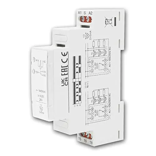 world-trading-net Installationsrelais mit Selbsthaltung, 16A / 24V AC/DC - Hochwertiges Installationsrelais mit Selbsthaltung für den Innenbereich. Ideal für die Hutschienenmontage TH35, bietet zuverlässige Leistung und einfache Installation.