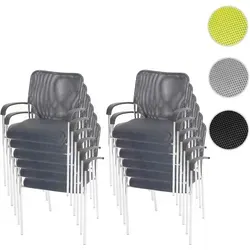 Stapelbarer Besucherstuhl Tulsa - 12er Set - Bürostühle für Konferenzen, atmungsaktive Netzstruktur und angenehmer Sitzkomfort, ideal für lange Sitzungen ohne Schmerzen.