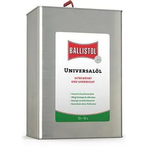 Ballistol Multifunktionsöl Universalöl 21170, 10L Kanister - Hautfreundlich und Lebensmittelecht - Schmierfette für Handwerk, Haus und Hobby. Biologisch abbaubares Universalöl, ideal zum Pflegen, Schützen und Reinigen, geruchsarm und hautverträglich.
