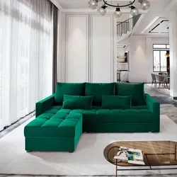 Masseno Ecksofa KOS PIK mit Schlaffunktion - Grün - Multifunktionales Ecksofa mit Bettkasten, ideal für Gäste und platzsparend. Hochwertige Verarbeitung und elegantes Design für ein stilvolles Wohnzimmer.