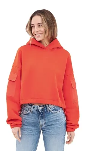Johnny Urban Hoodie Carly - Cropped Kapuzensweatshirt mit Taschen - Stylischer Cropped Hoodie für urbanen Look, aus 70% OEKO-TEX Baumwolle, mit coolen aufgesetzten Taschen und verstellbarem Saum für individuellen Tragekomfort.