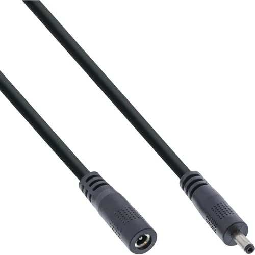InLine® DC Verlängerungskabel, DC Stecker/Buchse 5,5x2,1mm, AWG 18, schwarz, 5m