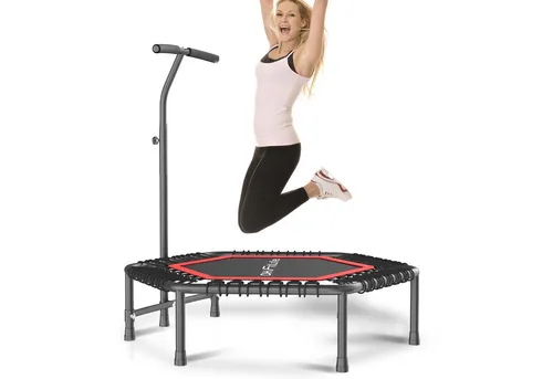 DH FitLife Fitnesstrampolin Indoor Mini Trampolin Ø 114 cm