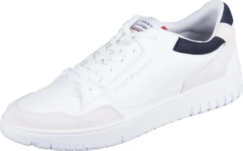Tommy Hilfiger Herren Cupsole Sneaker TH Basket Core Rwb Schuhe - Herren-Sneaker aus 100% Leder, stilvolles Design mit optimaler Passform, ideal für Alltag und besondere Anlässe.