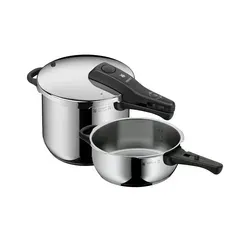 WMF Perfect One Pot Schnellkochtopf Set 2-teilig - Kochtöpfe mit 6,5l und 3l Volumen, für alle Herdarten geeignet, inklusive 5-stufigem Sicherheitssystem für sicheres Kochen.