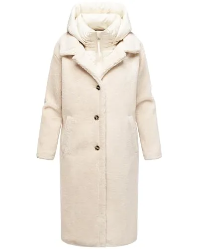 Navahoo Damen Plüschmantel Teddyzauber 14 Off White Gr. M in weiß von NAVAHOO