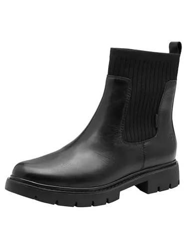 Tamaris Comfort Damen Chelsea Boots - Wasserabweisend und bequem, Schwarz (Black), 38 EU - Wanderschuhe mit DUO-TEX Membran für trockene Füße und THERMO INSOLE für angenehme Wärme. Hochwertige Materialien vereinen Stil und Komfort.