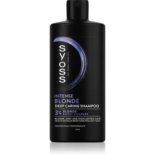 Syoss Intense Blonde Shampoo 440 ml - Shampoos für Damen, neutralisiert Gelbstich und gibt blonden sowie grauen Haaren ihre natürliche Schönheit zurück, mit 90% natürlichen Inhaltsstoffen und vegan.