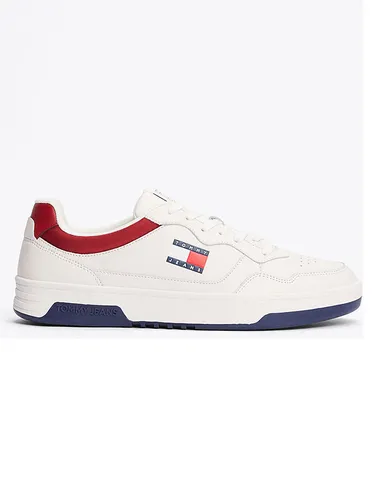 Tommy Jeans Herren The Brooklyn Leather Sneaker, Pink Ecru, 39 EU - Herren-Sneaker aus 100% Premium-Leder, ideal für jeden Anlass und bieten optimalen Tragekomfort mit stilvollem Design und Tommy Jeans Logo.