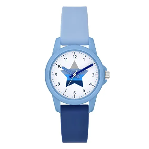 Cool Time Armbanduhr für Mädchen, blau gemustert - Hochwertige Kinderuhr mit süßem Motiv und japanischem Qualitätswerk – ideal für stilbewusste Mädchen.