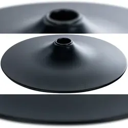 CLP Barhocker Bodenteller | Metallbodenplatte in Chrom-Optik oder Schwarz - Barhocker-Zubehör mit runder Bodenplatte aus Metall, ideal für höhenverstellbare Barhocker. Anti-Rutsch-Gummierung schützt den Fußboden und sorgt für leise Handhabung.