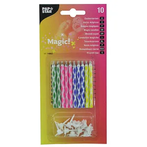PAPSTAR Geburtstagskerzen Magisch mehrfarbig, 10 St.