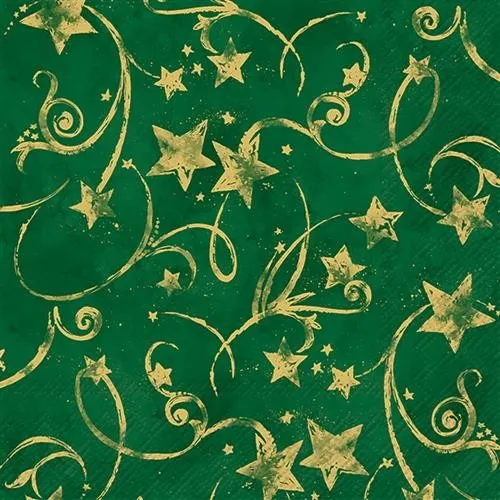 Servietten Star Garland green gold von IHR