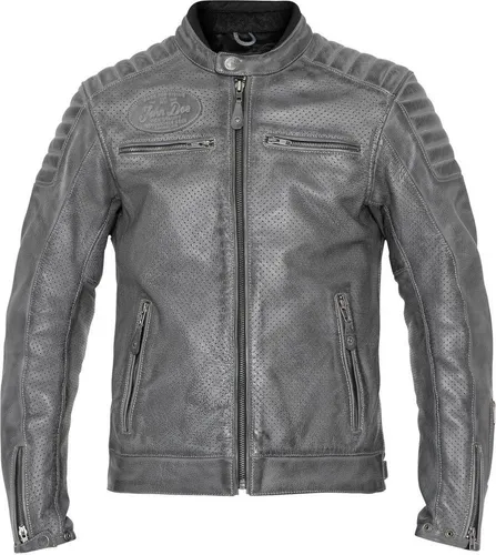 John Doe Motorradjacke Leather Jacket Storm grau 5XL - Motorradjacke aus robustem Polyester, Größe 5XL, in stylischem Grau – ideal für Sicherheit und Komfort bei jeder Fahrt.