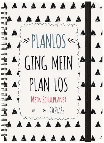 Schülerkalender Planlos 2025/2026: mit 12-monat.-Kalendarium von August 2025 bis Juli 2026. Pro Woche 2 Seiten mit viel Platz für Notizen. Format 14,8 x 21 cm