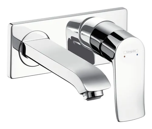 Hansgrohe Metris Einhebel-Waschtischmischer 165 mm - Chrom - Hochwertige Waschtischarmatur mit eleganter Chrom-Oberfläche und präziser Wasserregelung für ein modernes Badezimmer.