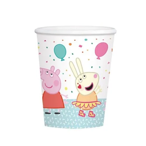PEPPA PIG PARTYBECHER BECHER PAPPE 8 STÜCK 250 ML NEU OVP von Amscan