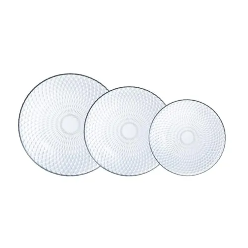 Luminarc Pampille Clear Geschirrset aus Glas, 18 Stück - 6 Personen, transparent